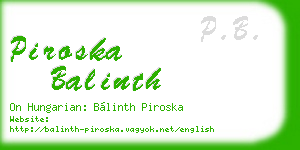 piroska balinth business card