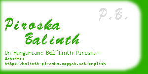 piroska balinth business card